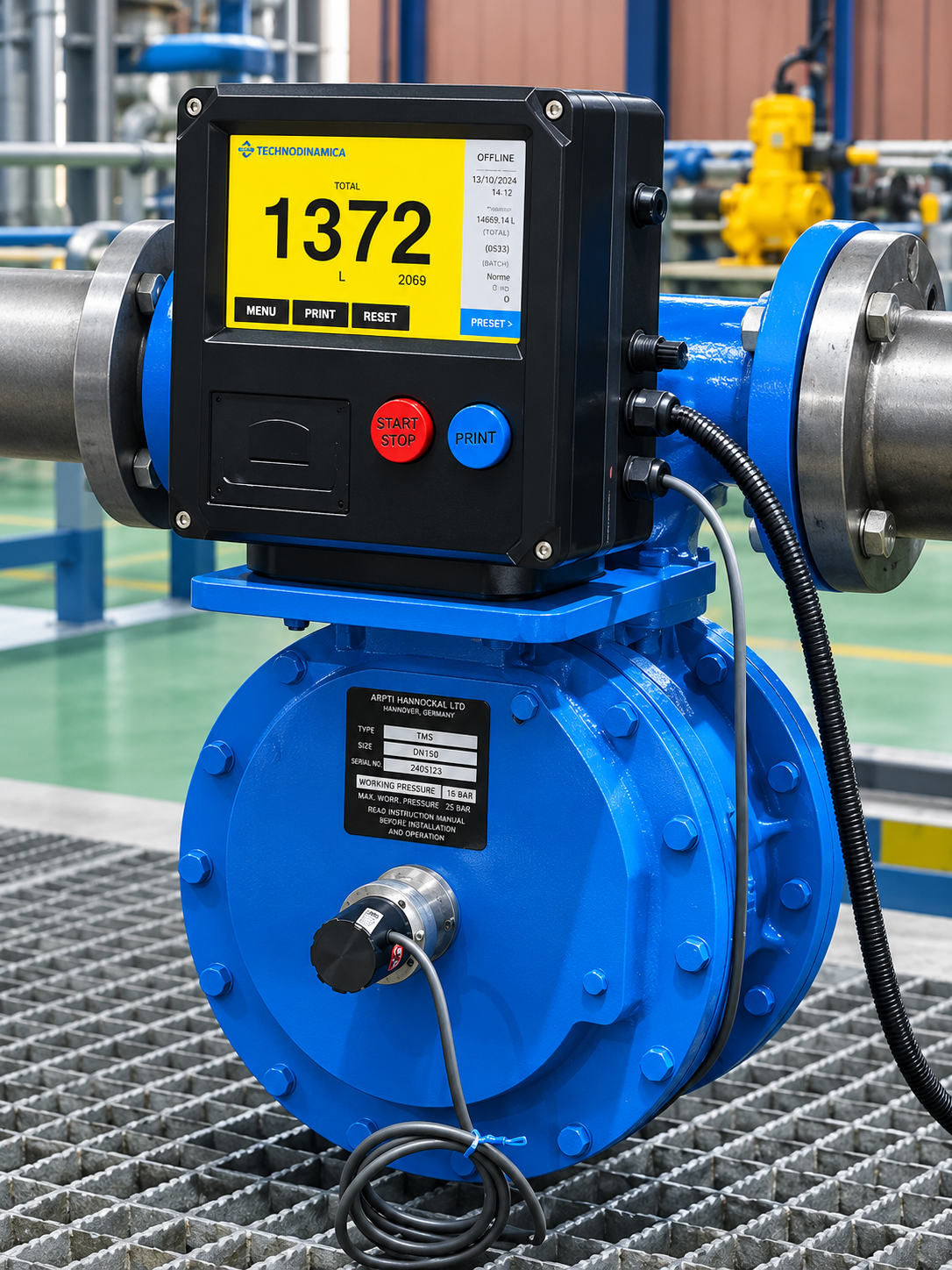RF Flow Solution controller pada flow meter industri
